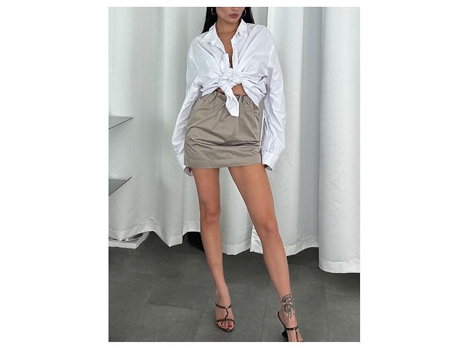Gonna mini plissettata MM6 Margiela Marrone - vista 9
