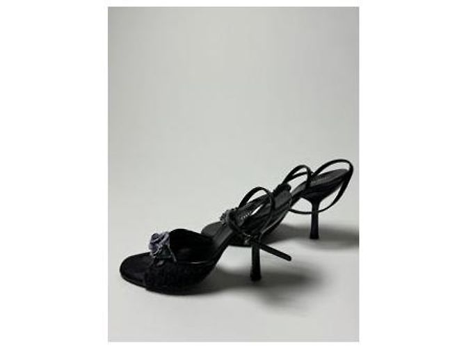 Miu Miu Blumen Peep Toe Absätze der 90er - Ansicht 10