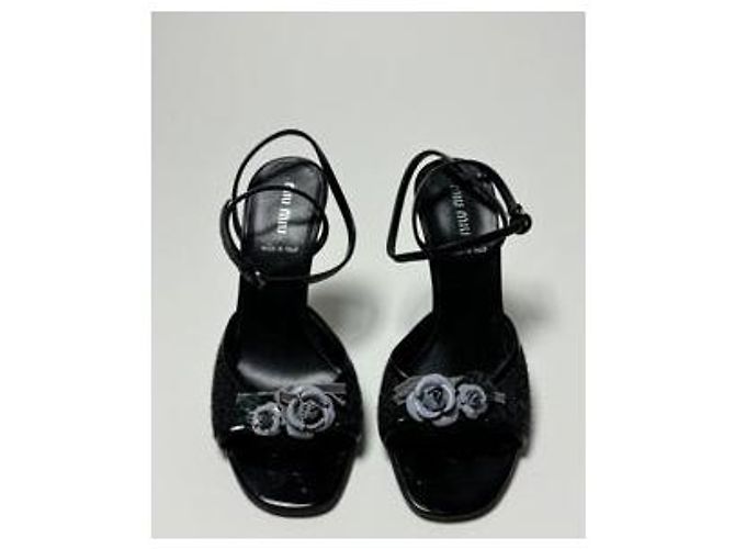 Miu Miu Blumen Peep Toe Absätze der 90er - Ansicht 3