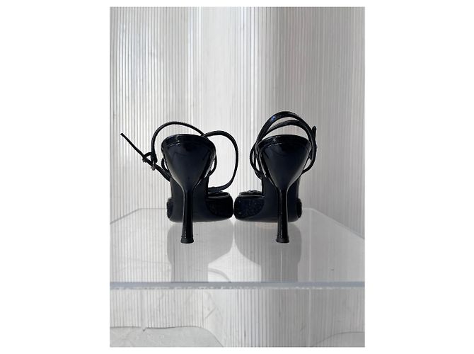 Miu Miu Blumen Peep Toe Absätze der 90er - Ansicht 5