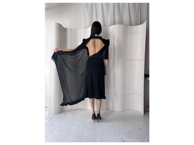 Vêtements Ropa Primavera 2016 RTW Vestido Capa Pasarela Negro - vista 2