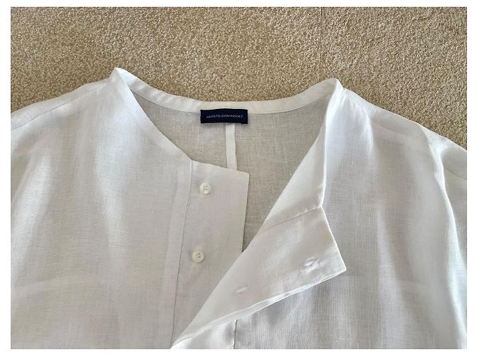 Adolfo Dominguez white linen short sleeve shirt size XL - view 2