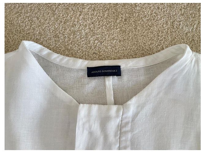Adolfo Dominguez white linen short sleeve shirt size XL - view 3