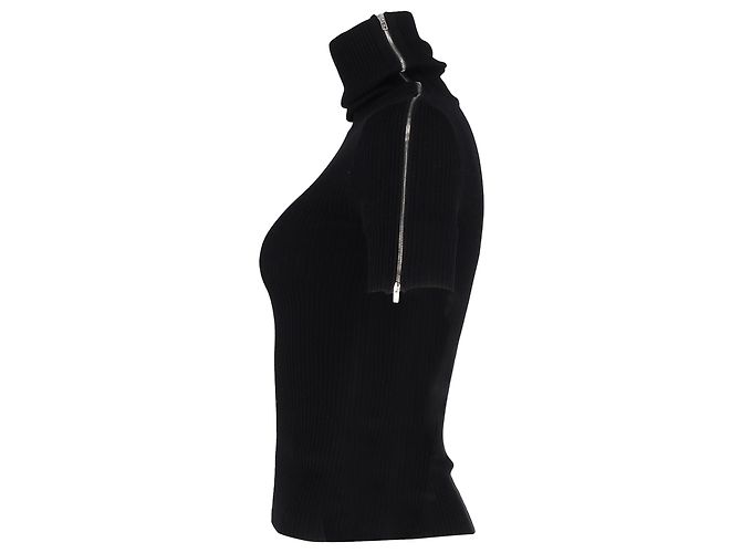 Camiseta de gola alta Alexander Wang em algodão preto - vista 2