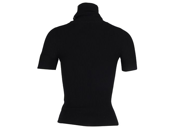 Camiseta de gola alta Alexander Wang em algodão preto - vista 3