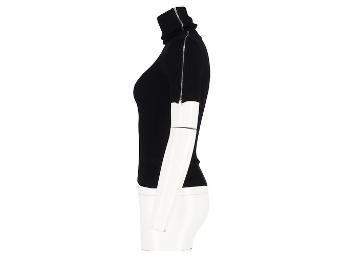 Camiseta de gola alta Alexander Wang em algodão preto - vista 5