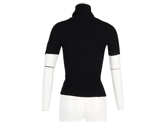 Camiseta de gola alta Alexander Wang em algodão preto - vista 6