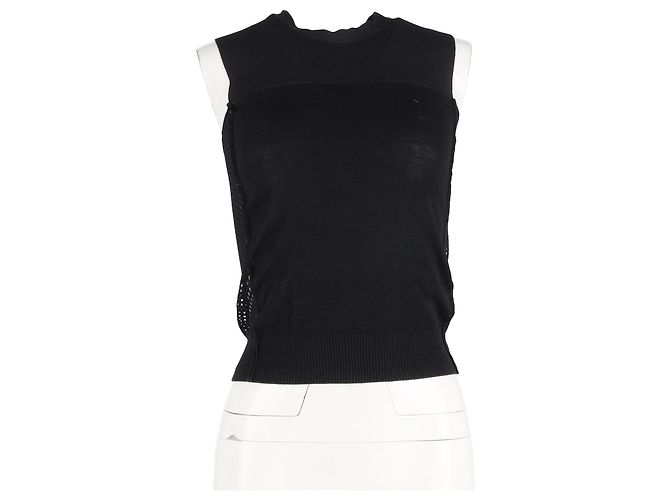 Top de malla Lanvin en algodón negro - vista 4