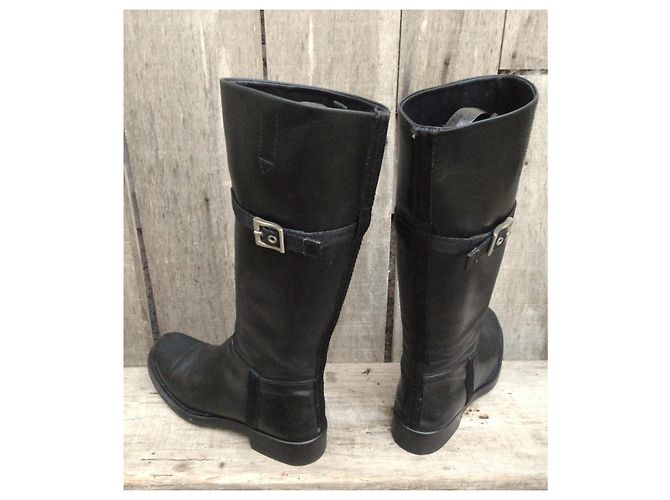 Botas Prada de cuero negro - vista 6