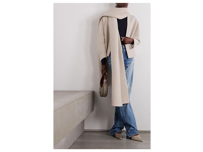 Autre Marque Abrigo de lana Tamuna y bufanda Bouguessa Beige - vista 2