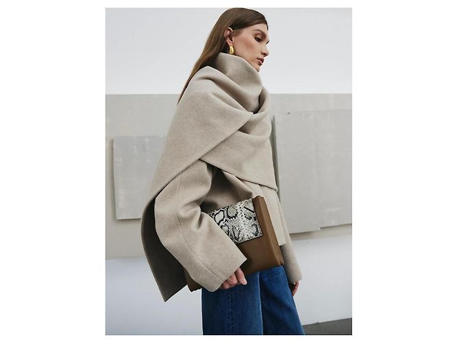 Autre Marque Abrigo de lana Tamuna y bufanda Bouguessa Beige - vista 5