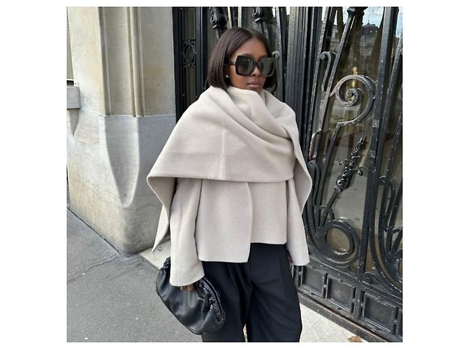 Autre Marque Abrigo de lana Tamuna y bufanda Bouguessa Beige - vista 6