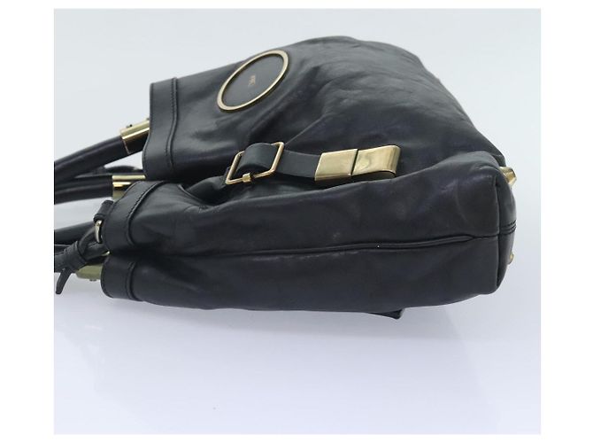 Chloé Borsa a mano in pelle Chloe Victoria 2 vie nera Auth am6849 - vista 3
