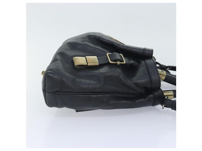 Chloé Borsa a mano in pelle Chloe Victoria 2 vie nera Auth am6849 - vista 4