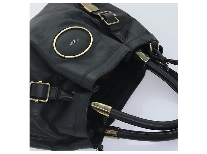 Chloé Borsa a mano in pelle Chloe Victoria 2 vie nera Auth am6849 - vista 6