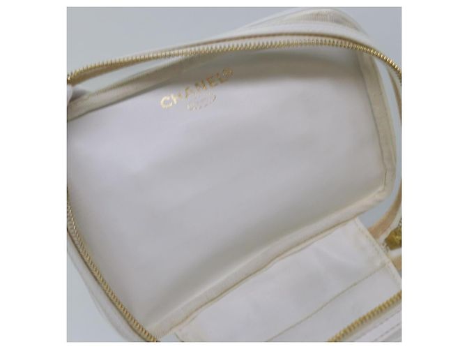 CHANEL COCO Mark Vanity Pouch Vinyl Clear Gold CC Auth yk14951 Golden - view 10