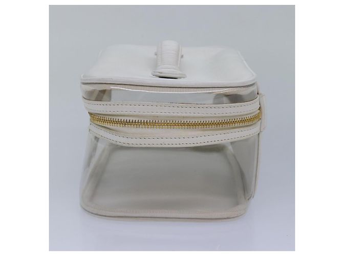 CHANEL COCO Mark Vanity Pouch Vinyl Clear Gold CC Auth yk14951 Golden - view 3