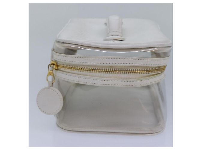 CHANEL COCO Mark Vanity Pouch Vinyl Clear Gold CC Auth yk14951 Golden - view 4
