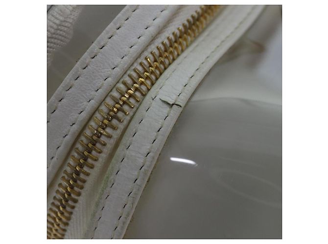 CHANEL COCO Mark Vanity Pouch Vinyl Clear Gold CC Auth yk14951 Golden - view 9