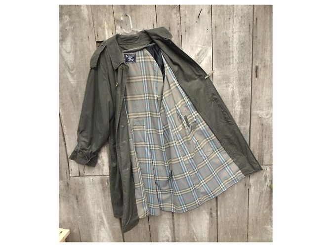 Impermeabile Burberry Khaki in cotone da uomo Cachi - vista 4