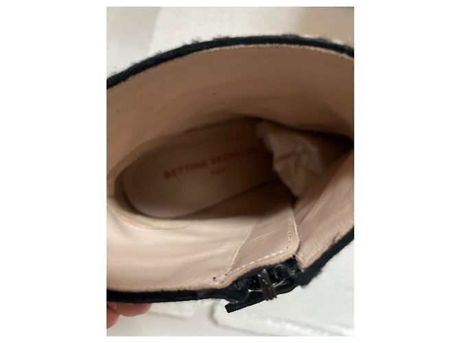 Autre Marque Bettina Vermillon Stiefeletten Leder Zebra Schwarz Weiß - Ansicht 9