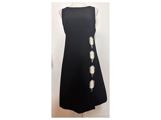 Prada abito con cabochon e strass Nero - vista 2