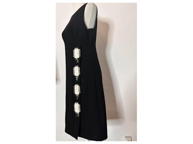 Prada abito con cabochon e strass Nero - vista 4
