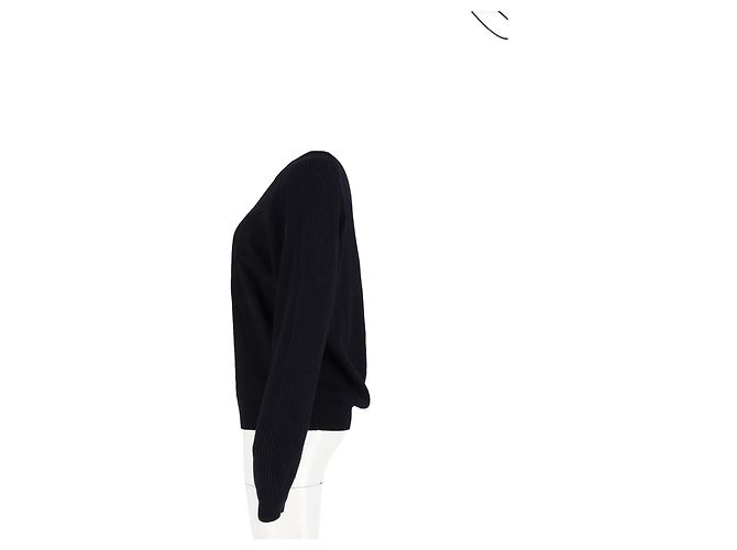 Suéter de lana negra con estampado en relieve de Hermès Negro - vista 5