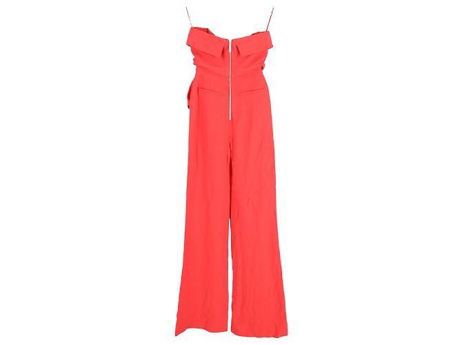 Macacão Bustier Cady Sem Mangas Elie Saab em Viscose Vermelha - vista 2