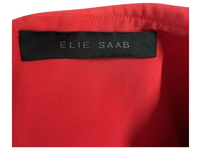 Macacão Bustier Cady Sem Mangas Elie Saab em Viscose Vermelha - vista 3