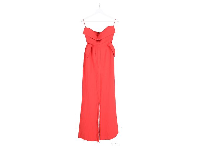 Macacão Bustier Cady Sem Mangas Elie Saab em Viscose Vermelha - vista 4