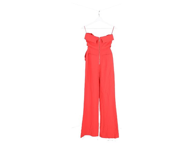 Macacão Bustier Cady Sem Mangas Elie Saab em Viscose Vermelha - vista 5