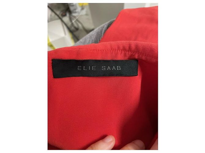 Macacão Bustier Cady Sem Mangas Elie Saab em Viscose Vermelha - vista 6