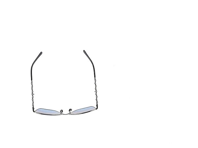 Timeless Gafas de sol de gran tamaño tintadas en azul con cadena de metal Chanel - vista 8