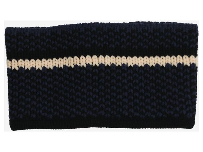 Bouchra Jarrar Strickschal mit Marineknopf-Detail Marineblau - Ansicht 3