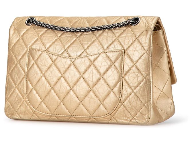 Chanel Gold Reissue 2.55 in pelle di vitello invecchiata Double Flap 227 D'oro - vista 2