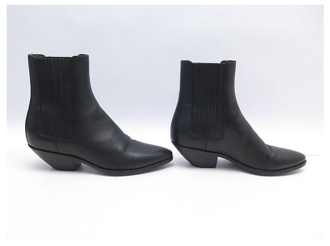 STIVALI CHELSEA WEST SAINT LAURENT 549214 ANFIBI 37 SCARPE NERE - vista 3