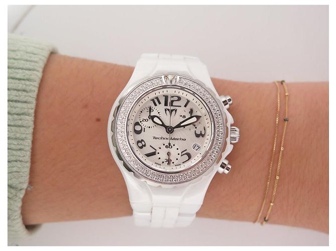 TECHNOMARINE TECHNODIAMOND WEISSE KERAMIK DTC55C 39MM QUARZ UHR Weiß - Ansicht 10