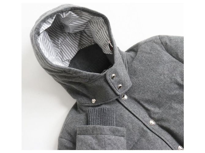 Giacca bomber in cashmere Thom Browne grigia - vista 2