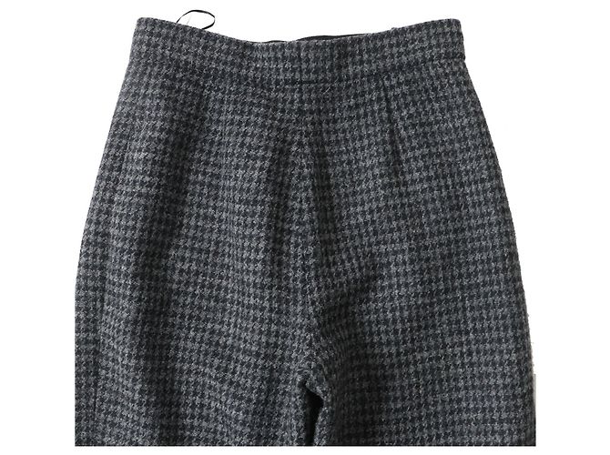 Chanel Woll-Tweed-Hose COCO Mark Grau 36 Braun - Ansicht 4