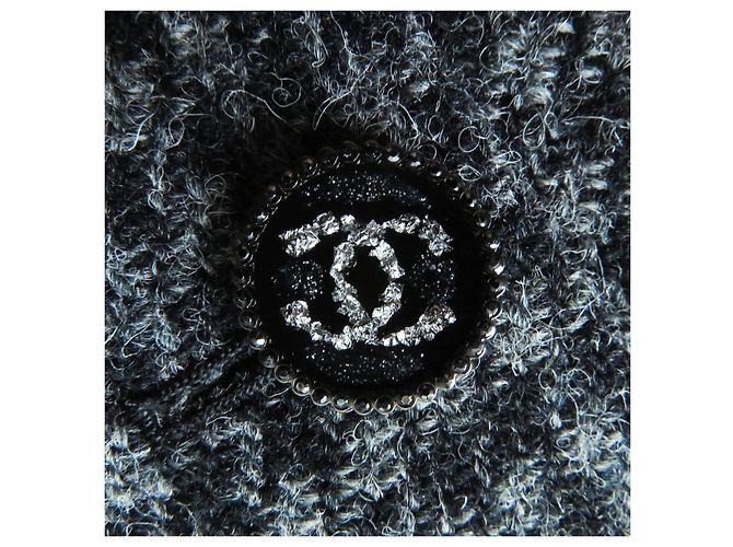 Chanel Woll-Tweed-Hose COCO Mark Grau 36 Braun - Ansicht 6
