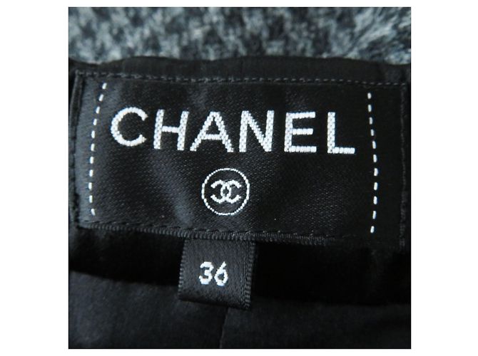 Chanel Woll-Tweed-Hose COCO Mark Grau 36 Braun - Ansicht 8