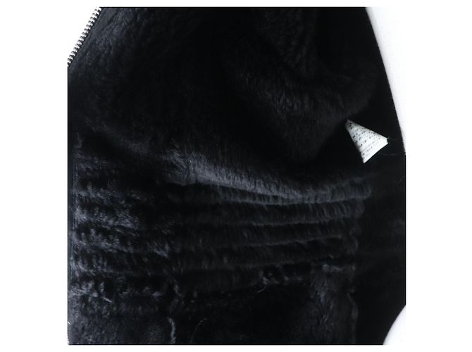 Emporio Armani Damen Lammfell langer Mantel schwarz - Ansicht 6