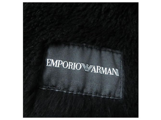 Emporio Armani Damen Lammfell langer Mantel schwarz - Ansicht 8