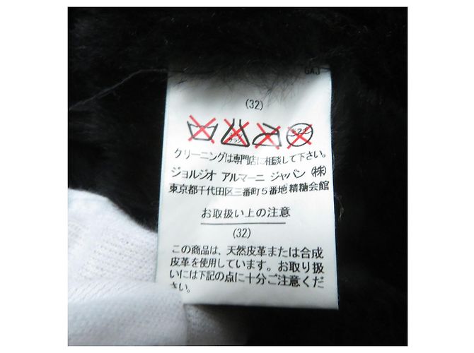 Emporio Armani Damen Lammfell langer Mantel schwarz - Ansicht 9