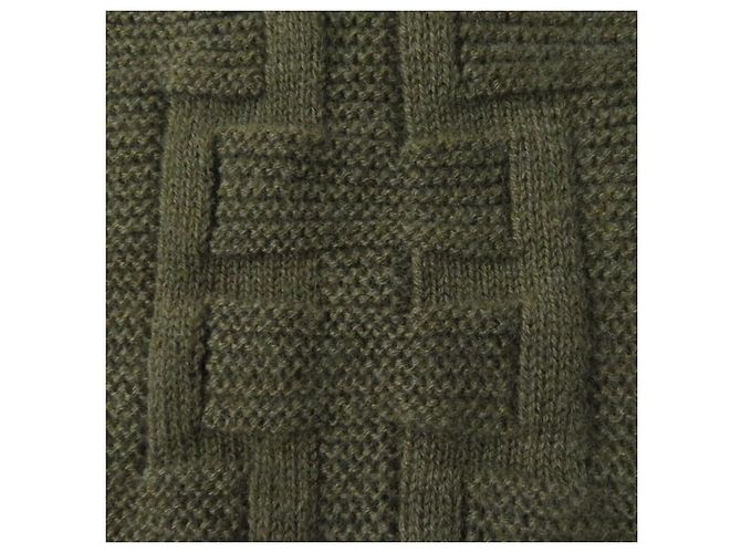 Hermès Ropa de casa de lana virgen Hermes tejido 36 Caqui - vista 5