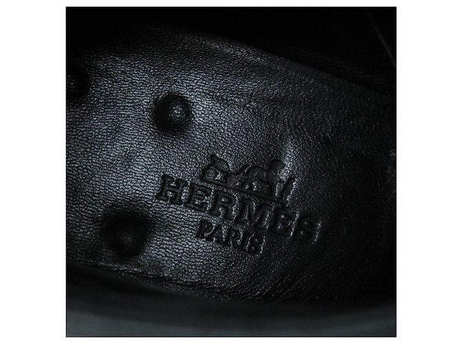 Hermès Botas de Tobillo de Cuero HERMES Medor Collier de Chien Negro Oro - vista 10