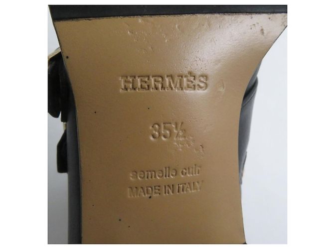 Hermès Botas de Tobillo de Cuero HERMES Medor Collier de Chien Negro Oro - vista 11