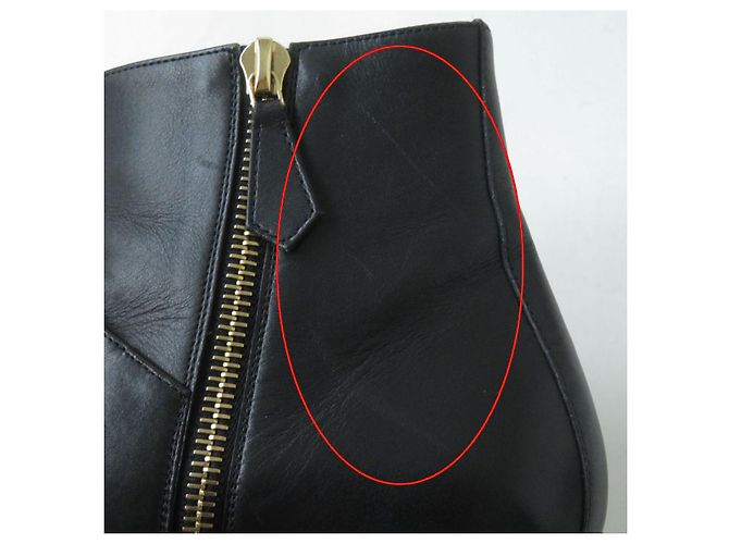 Hermès Botas de Tobillo de Cuero HERMES Medor Collier de Chien Negro Oro - vista 12