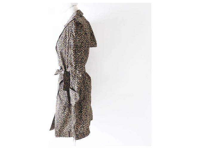 Abrigo trench de nylon leopardo Louis Vuitton marrón - vista 2